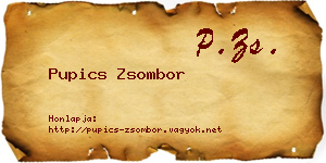 Pupics Zsombor névjegykártya